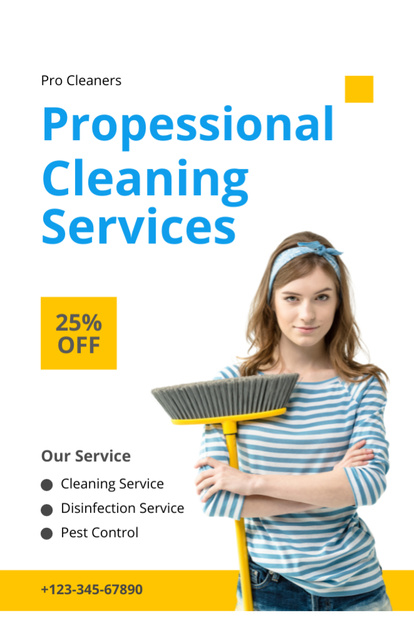 Professional Home Cleaning Services Flyer 5.5x8.5in Tasarım Şablonu