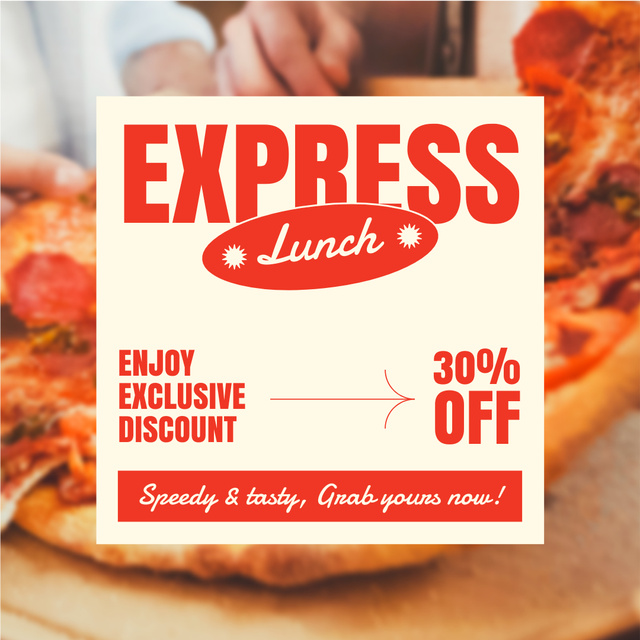 Express Lunch Offer with Low Price Instagram Tasarım Şablonu