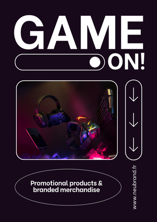 Gaming Gear Ad Poster Tasarım Şablonu