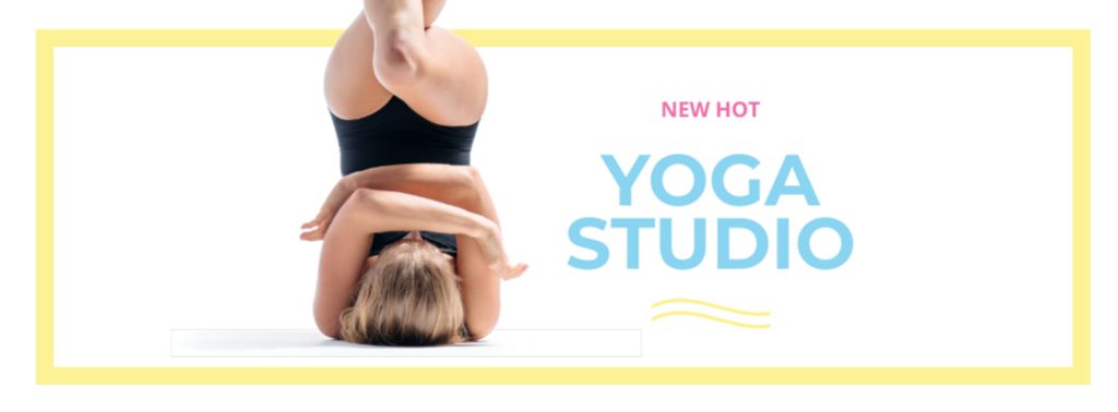 Plantilla de diseño de Young Woman practicing Yoga Facebook cover 