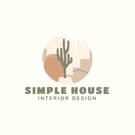 Simple Interior Design Ad Logo Modelo de Design