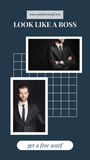 Stylish Handsome Man in Formal Suit Instagram Story Design Template