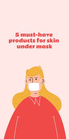 Acne treatment ad with Man touching face Graphic tervezősablon
