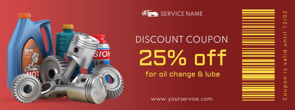 Discount Offer of Car Oils Coupon Design Template
