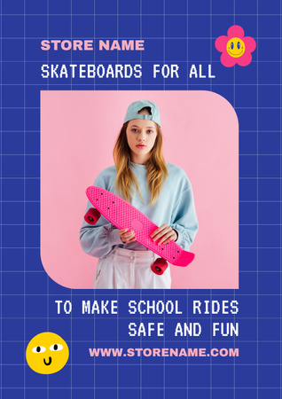 Skateboards for all store Poster Design Template