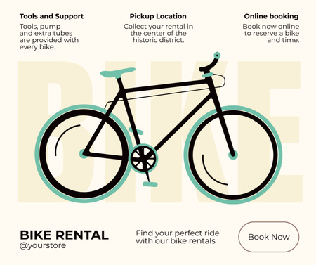 polkupyörä Facebook Design Template