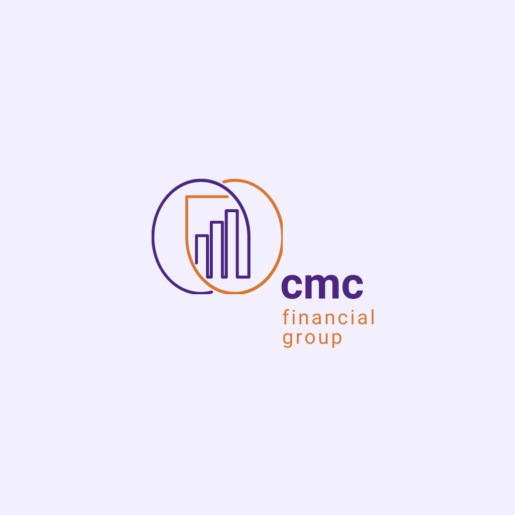 Financial Group Ad with Diagram Icon Logo 1080x1080px Tasarım Şablonu