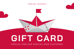 Offer from Travel Agency with Paper Ship