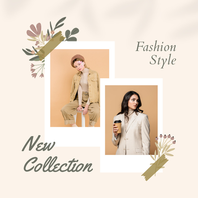 Sale Announcement with Girls in Elegant Outfits Instagram Tasarım Şablonu