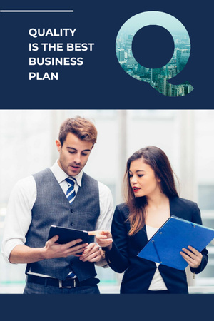 Business Colleagues Working On Project Postcard 4x6in Vertical Design Template