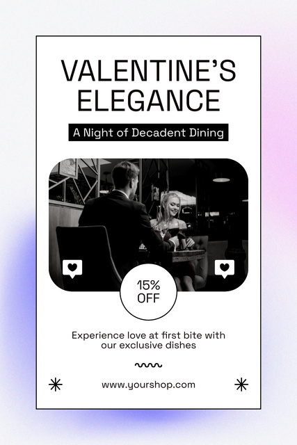 Szablon projektu Exclusive Valentine's Day Dishes in Restaurant Pinterest