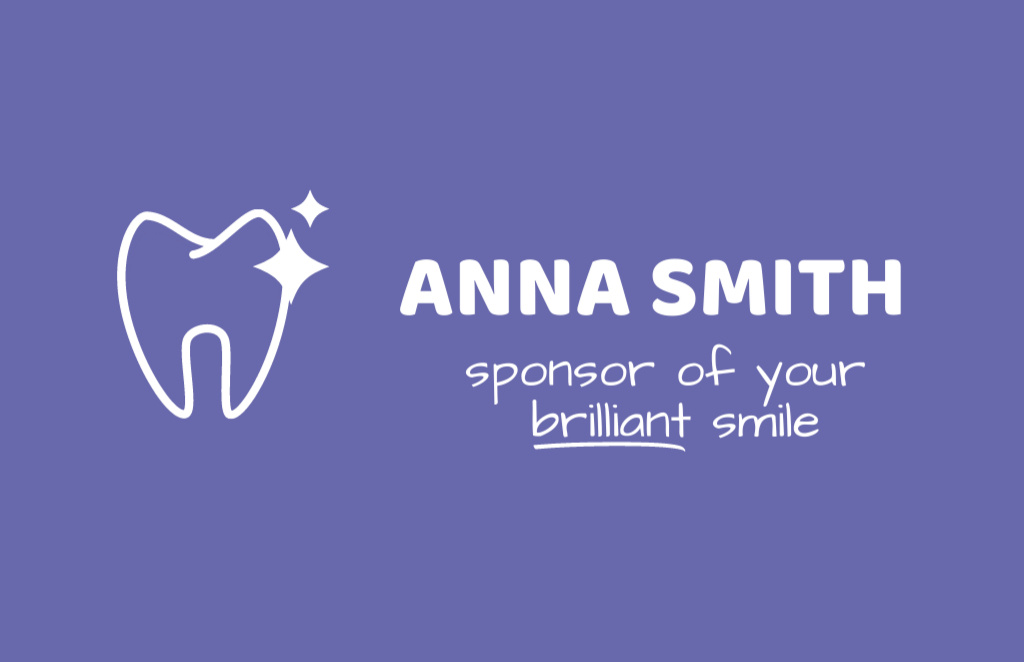 Affordable Dentist Services Offer With Slogan Business Card 85x55mm Design Template
