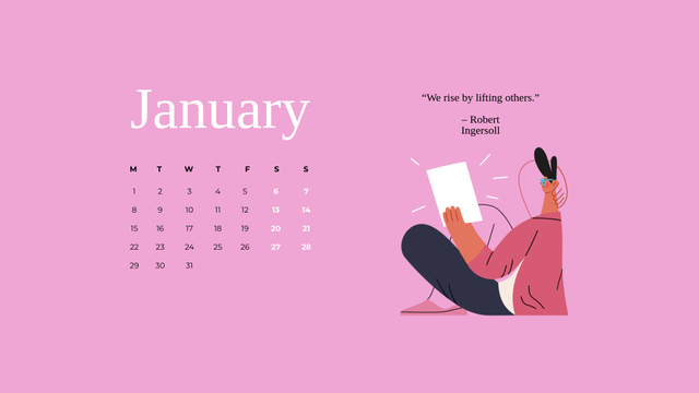 Template di design People and Inspirational Quotes Calendar