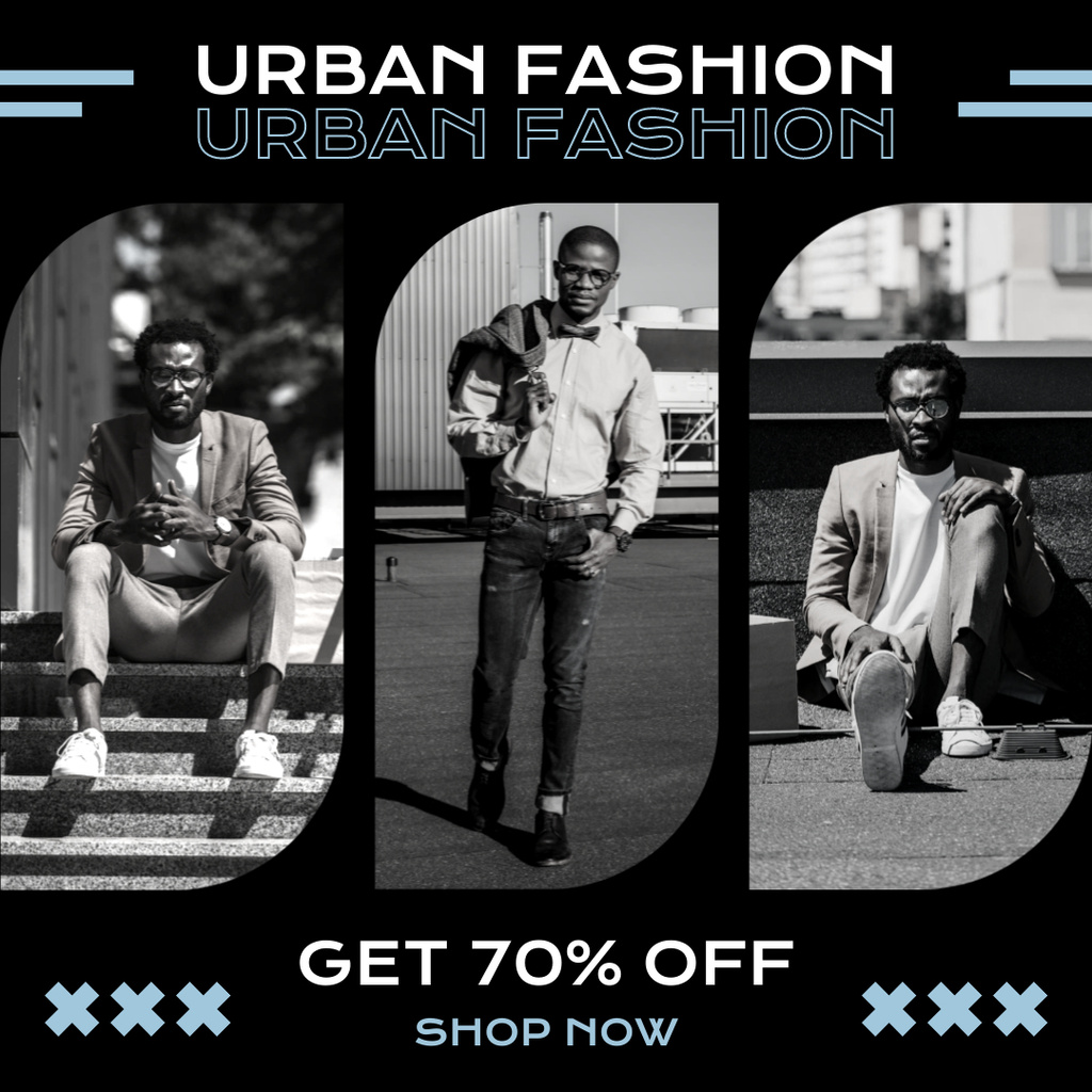 Urban Male Clothes Sale Ad Instagramデザインテンプレート