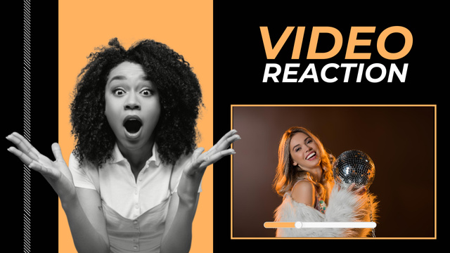Video Reaction With Womans Youtube Thumbnail Πρότυπο σχεδίασης