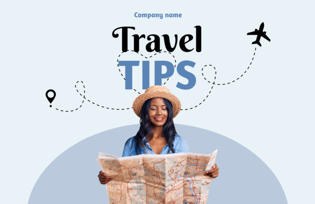 Template di design Travel Tips from Women in Hat Flyer 5.5x8.5in Horizontal