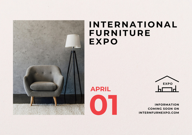 International Home Decor And Furniture Expo Announcement Poster A2 Horizontal Šablona návrhu