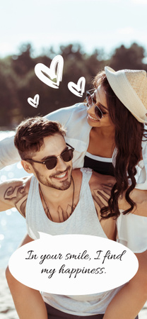 Designvorlage Liebeszitat über Lächeln und Glück für Snapchat Moment Filter