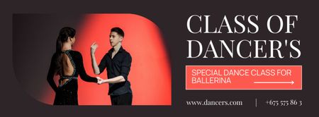 Anúncio de aulas de dança com par apaixonado Facebook cover Modelo de Design