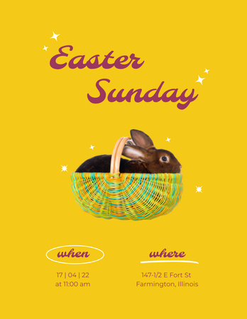 Join the Easter Holiday Celebrations and Share the Joy Poster 8.5x11in Design Template