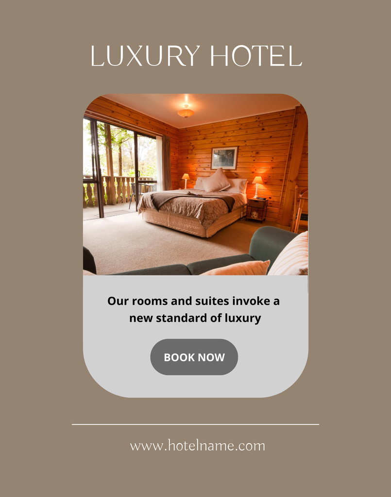Breathtaking Hotel Rooms With Booking Offer Poster 22x28in Design Template