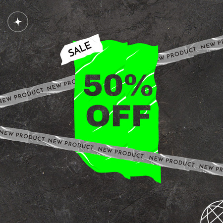 Myynti-ilmoitus vihreällä tarralla Instagram Design Template