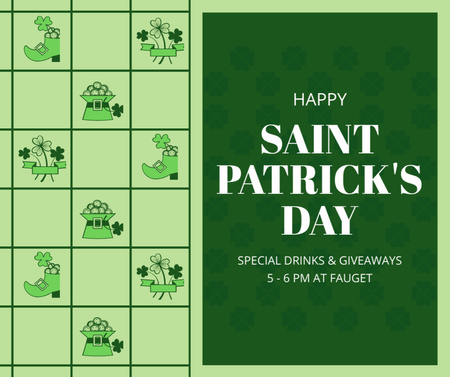 Designvorlage Besondere Getränke zum St. Patrick's Day für Facebook