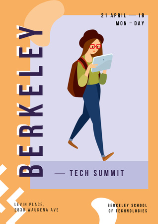 Tech Summit Event Announcement Poster A3 Πρότυπο σχεδίασης