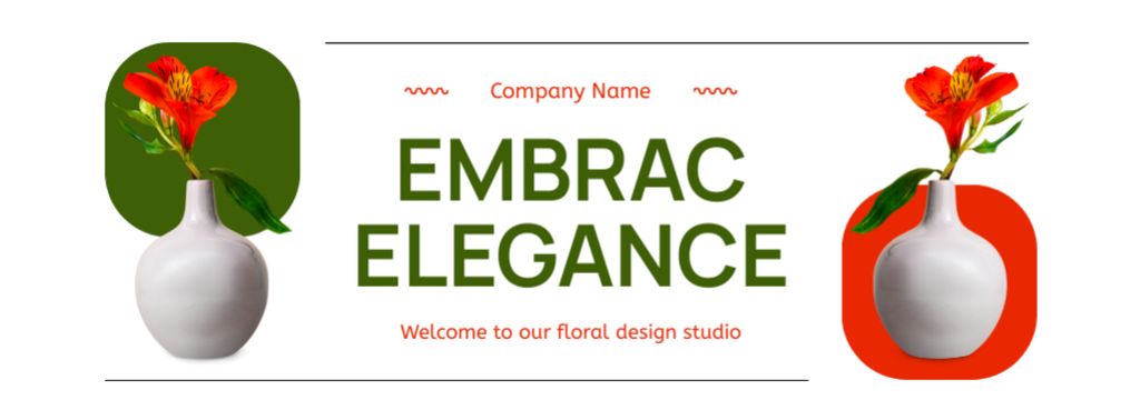 Offer of Elegant Vases for Flower Arrangements Facebook cover Design Template