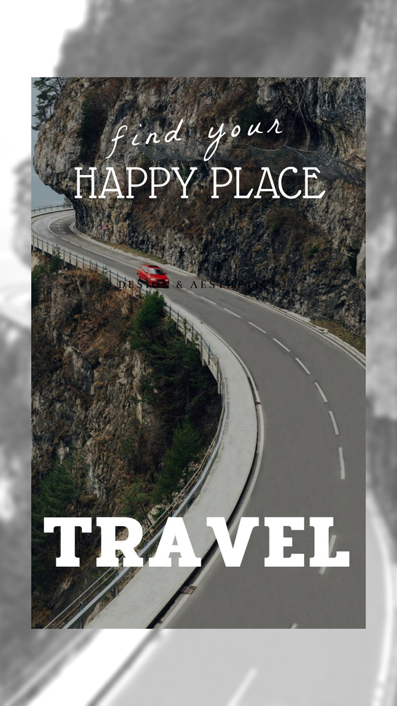 Travel Inspiration with Mountain Road Instagram Story Πρότυπο σχεδίασης