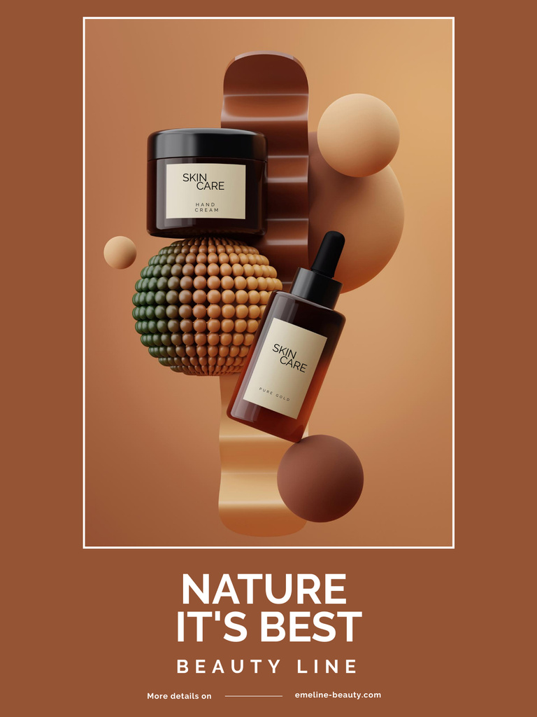 Best Skin Care Products Offer in Brown Poster US Tasarım Şablonu