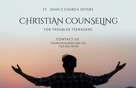 Christian Counseling for Trouble Teenagers Flyer 5.5x8.5in Horizontal Design Template
