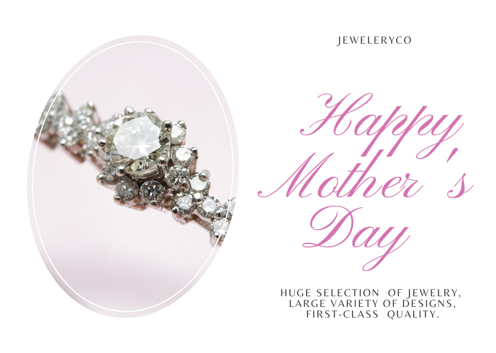 Ontwerpsjabloon van Card van Jewelry Offer on Mother's Day