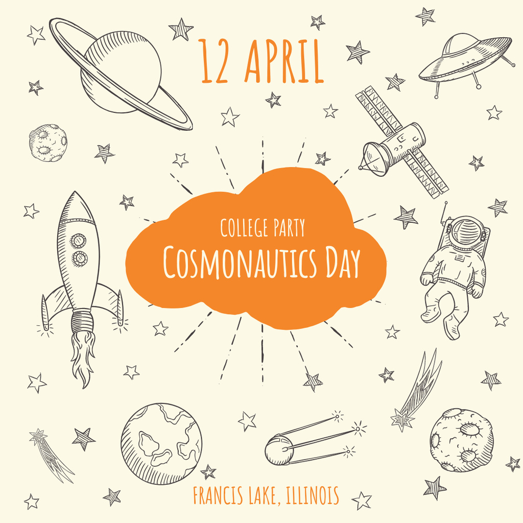 Template di design Cosmonautics day Party Announcement Instagram