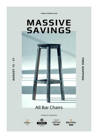 Bar Chairs Offer Poster Design Template