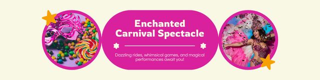 Marvelous Carnival With Dancers In Costumes Twitter Šablona návrhu