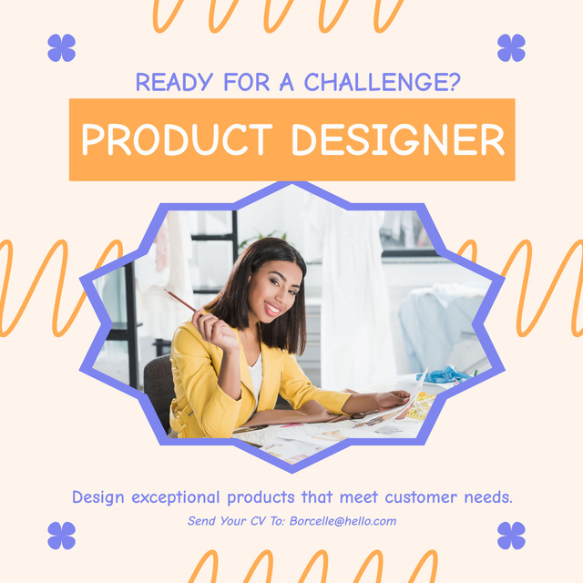 Modèle de visuel Recruitment of Product Designer - LinkedIn post