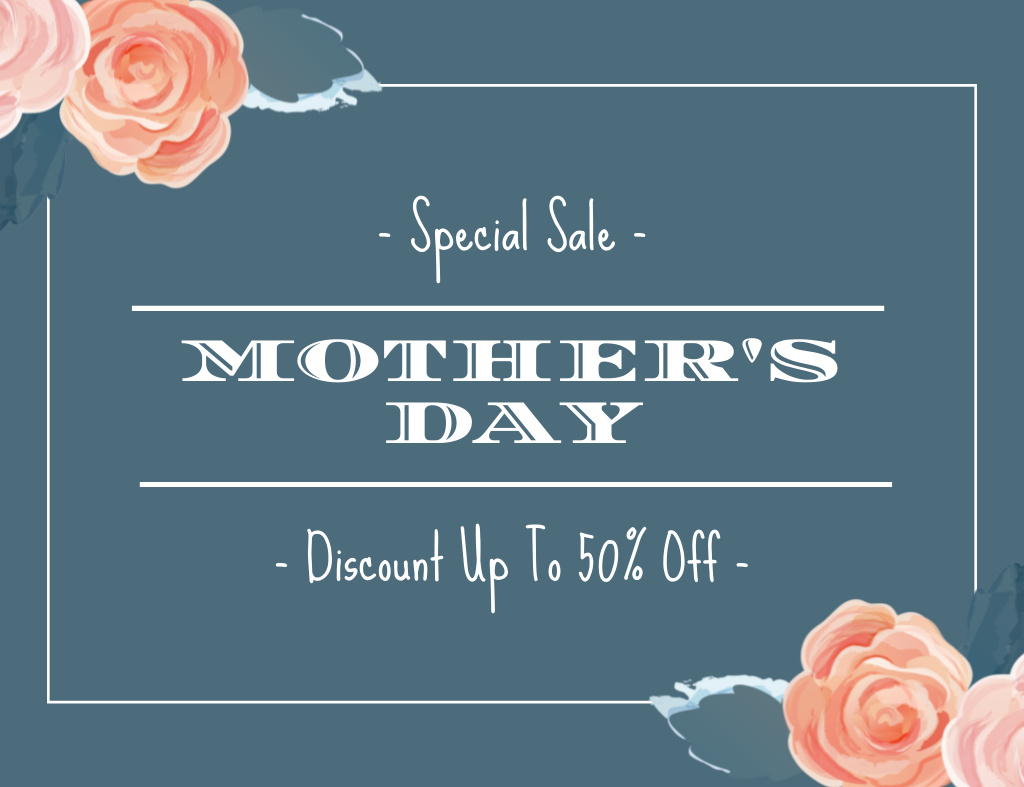 Mother's Day Bargain Thank You Card 5.5x4in Horizontal Design Template
