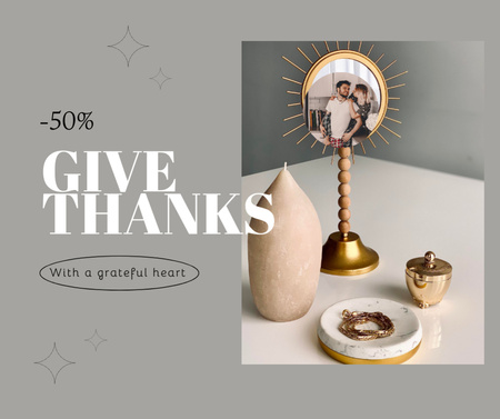 Decor Items Sale Offer on Thanksgiving Holiday Facebook Design Template