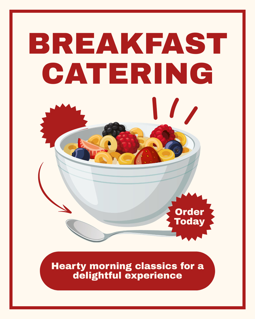 Designvorlage Morning Catering Services for Healthy Breakfasts für Instagram Post Vertical