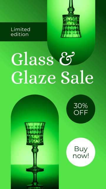 Szablon projektu Limited Glass Drinkware Set With Discount Instagram Story