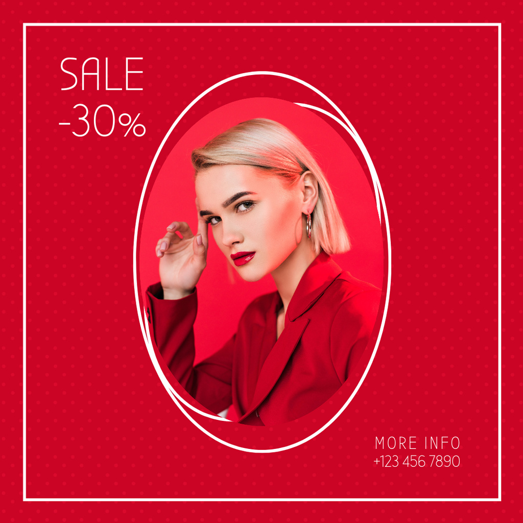 Women's fashion sale bright red Instagram Šablona návrhu