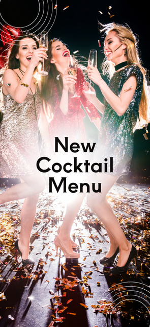 Young Women Having Fun at Cocktail Party Snapchat Moment Filter – шаблон для дизайна