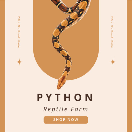 Designvorlage Verkauf Farm mit Reptilien für Instagram AD