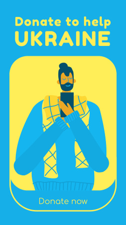 Platilla de diseño Donate to Help Ukraine with Man in Blue Instagram Story