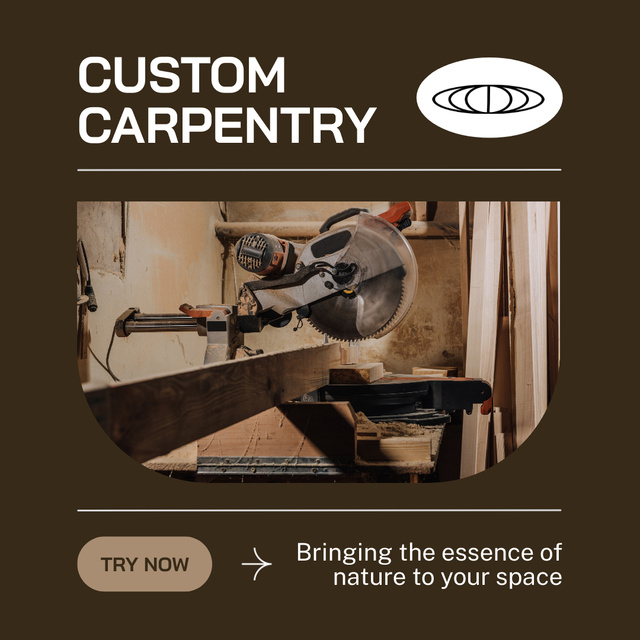 Refined Carpentry Service And Woodworking Animated Post Πρότυπο σχεδίασης