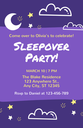 Sleepover Party Invitation Invitation 5.5x8.5in Design Template
