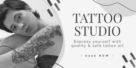 Safe And Quality Tattoo Art Offer Twitter Design Template