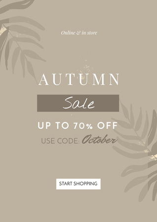 Autumn Sale announcement on Leaves Poster Design Template