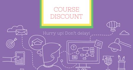 Szablon projektu Course Discount Offer on Purple Facebook AD